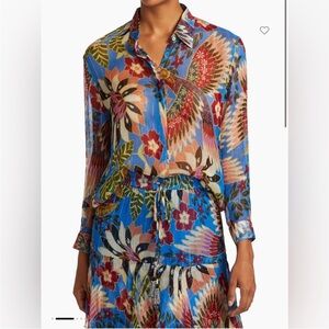 Farm Rio Toucan Button-Up Blouse sz M